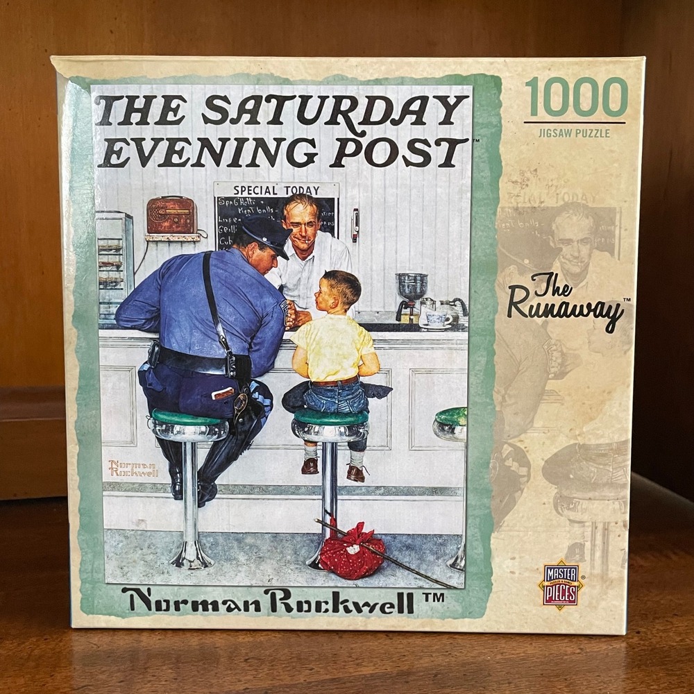 Norman Rockwell The Runaway 1000 PC Jigsaw Puzzle Master Pieces Police Boy Diner